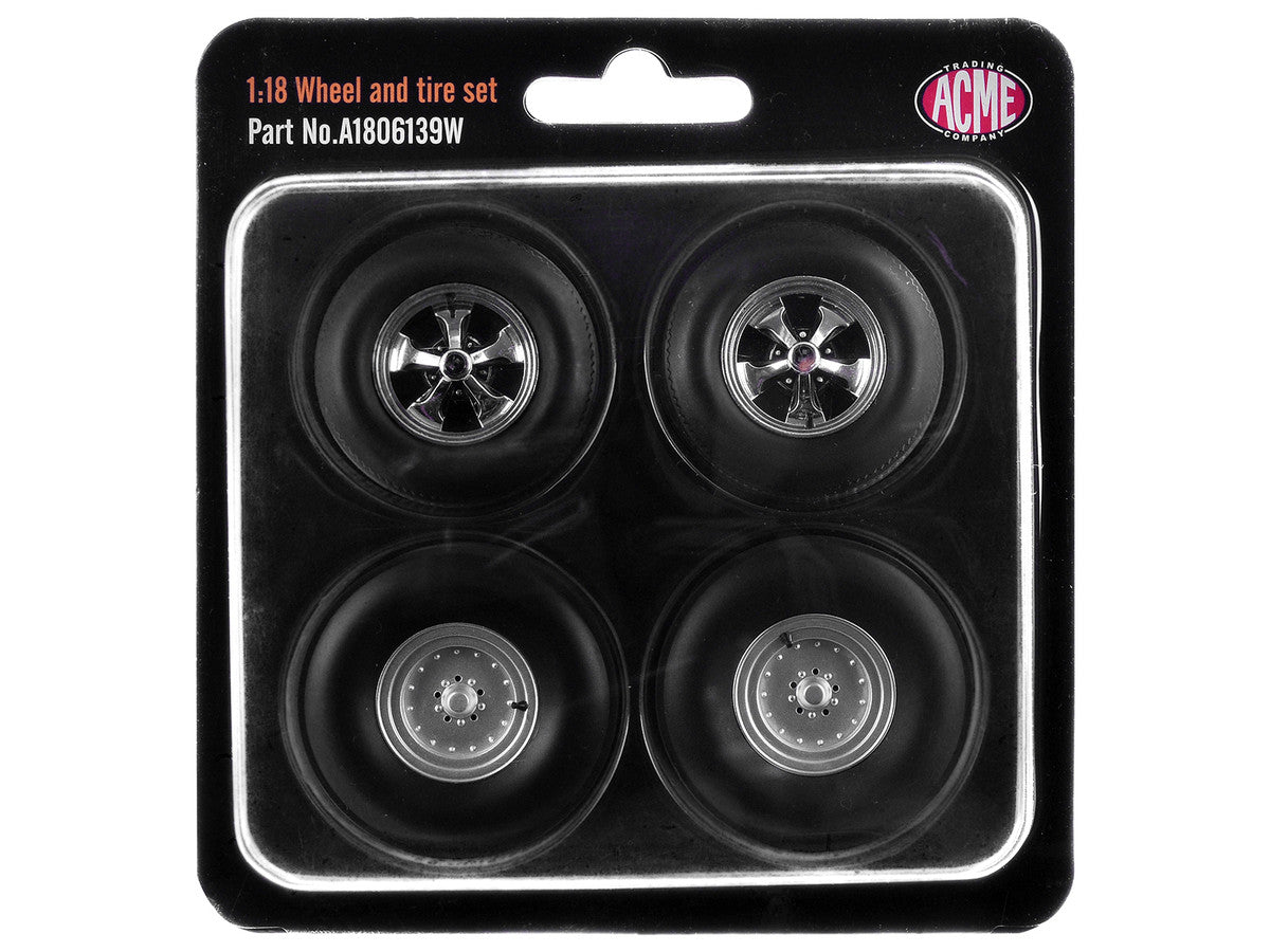 "Centerline/Keystone" Wheel and Tire Set of 4 pieces from 1970 Plymouth HEMI Cuda for 1/18 Scale Models by ACME by Acme