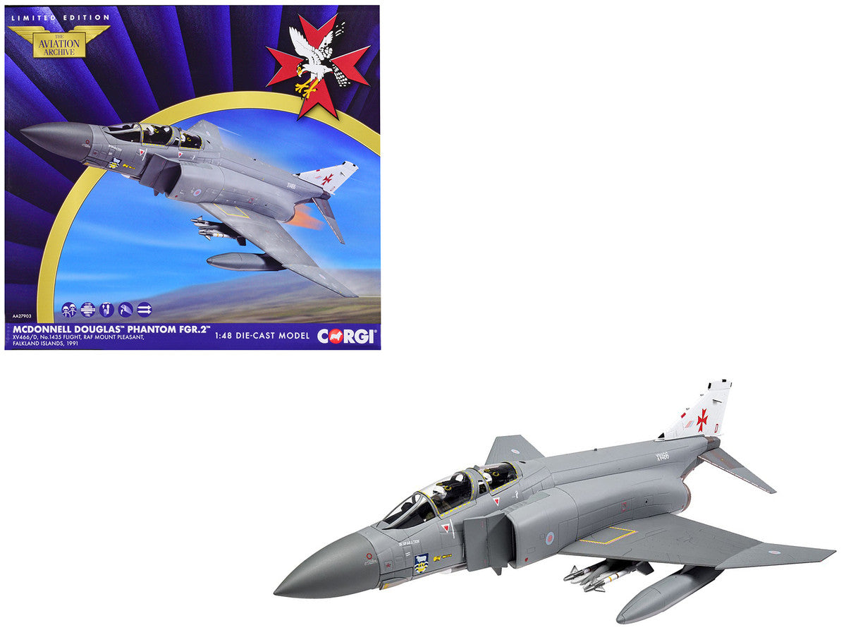McDonnell Douglas Phantom FGR.2 Fighter Aircraft "#1435 Flight RAF Mount Pleasant Falkland Islands" (1991) Royal Air Force "The Aviation Archive" Series 1/48 Diecast Model by Corgi by Corgi