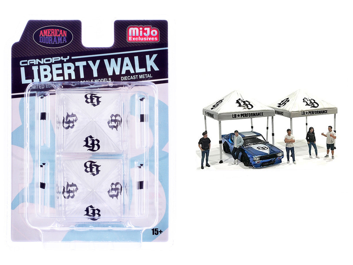 "Liberty Walk" Canopy 2 Piece Set White Limited Edition for 1/64 Scale Models by American Diorama by American Diorama