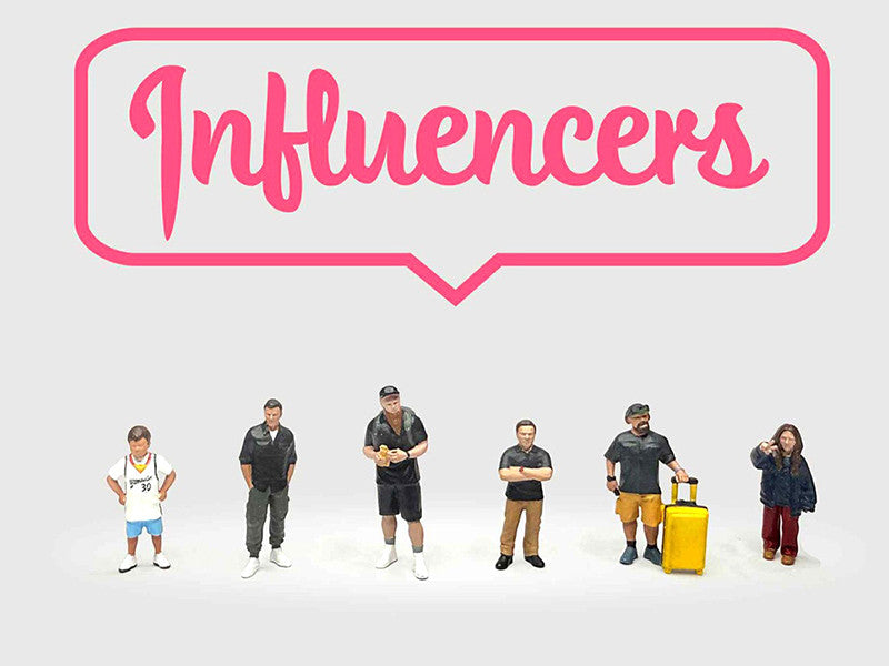 "Influencers" 6 piece Diecast Figure Set Limited Edition for 1/64 Scale Models by American Diorama by American Diorama
