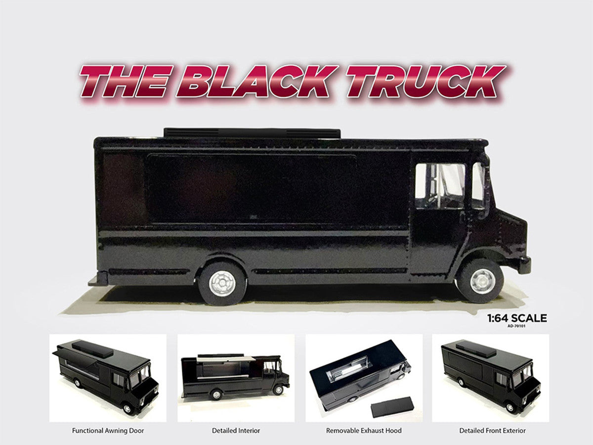 Food Truck Plain Black 1/64 Diecast Model by American Diorama by American Diorama