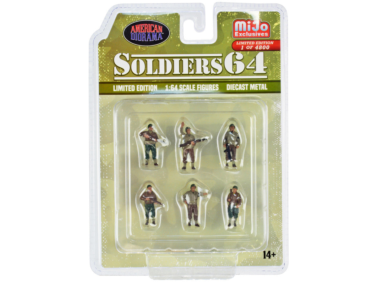"Soldiers 64" 6 piece Diecast Set Military Figures Limited Edition to 4800 pieces Worldwide for 1/64 Scale Models by American Diorama by American Diorama