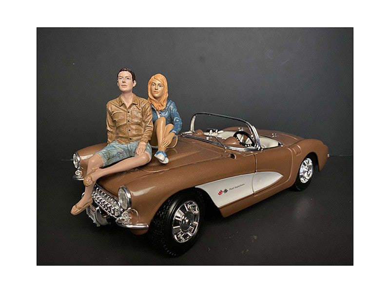 Seated Couple Release III, 2 piece Figurine Set for 1/18 Scale Models by American Diorama by American Diorama