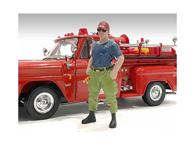 "Firefighters" 6 piece Figure Set (4 Males 1 Dog 1 Accessory) for 1/18 Scale Models by American Diorama by American Diorama