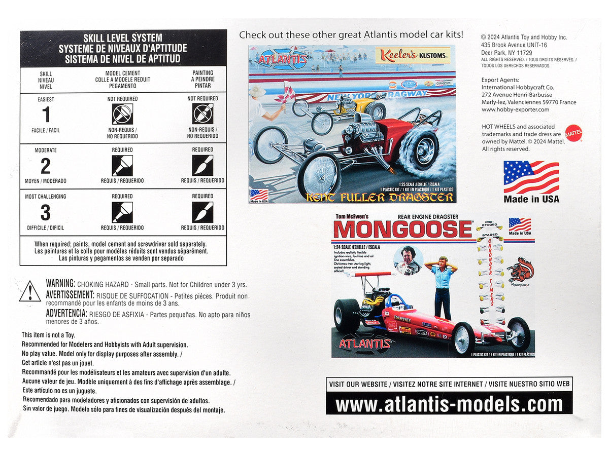 Skill 2 Model Kit Don the Snake Prudhomme's "AA" Fuel Front Engine Rail Dragste 1/24 Scale Model by Atlantis by Atlantis