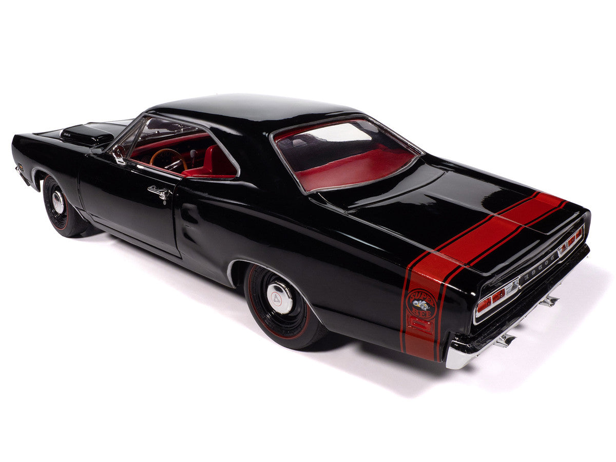 1969 Dodge Coronet Super Bee "Muscle Car & Corvette Nationals" (MCACN) Black with Red Interior "American Muscle" Series 1/18 Diecast Model Car by Auto World by Autoworld