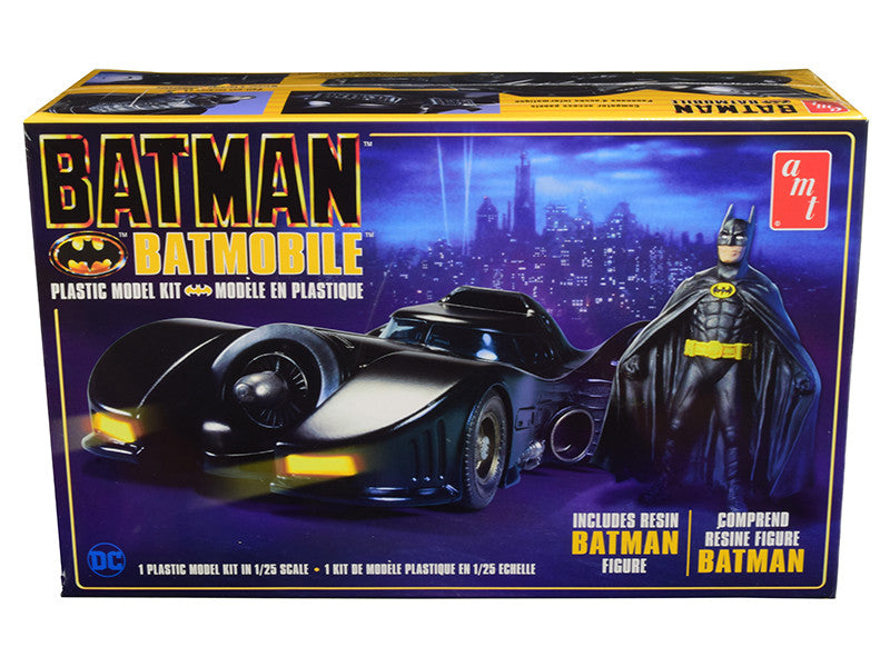 Skill 2 Model Kit Batmobile with Resin Batman Figurine "Batman" (1989) 1/25 Scale Model by AMT by AMT