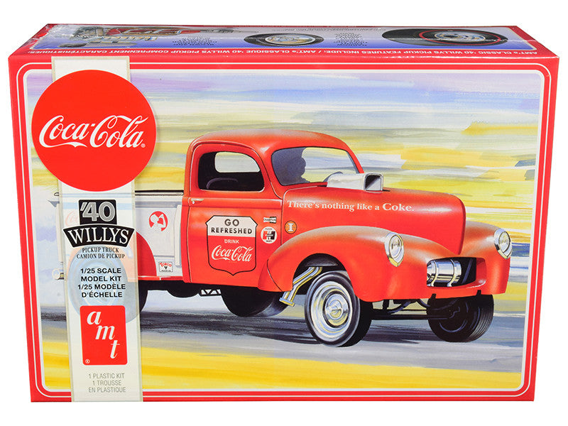 Skill 3 Model Kit 1940 Willys Gasser Pickup Truck "Coca-Cola" 1/25 Scale Model by AMT by AMT