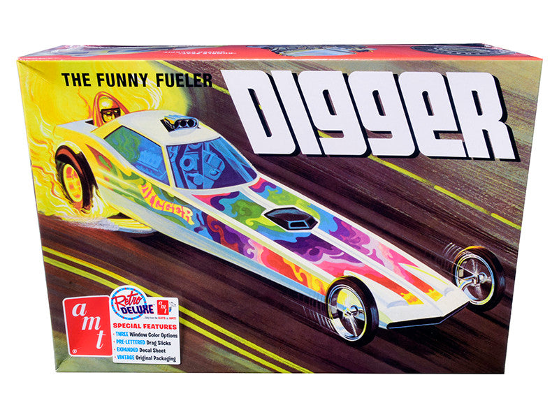 Skill 2 Model Kit Digger Dragster "The Funny Fueler" 1/25 Scale Model by AMT by AMT