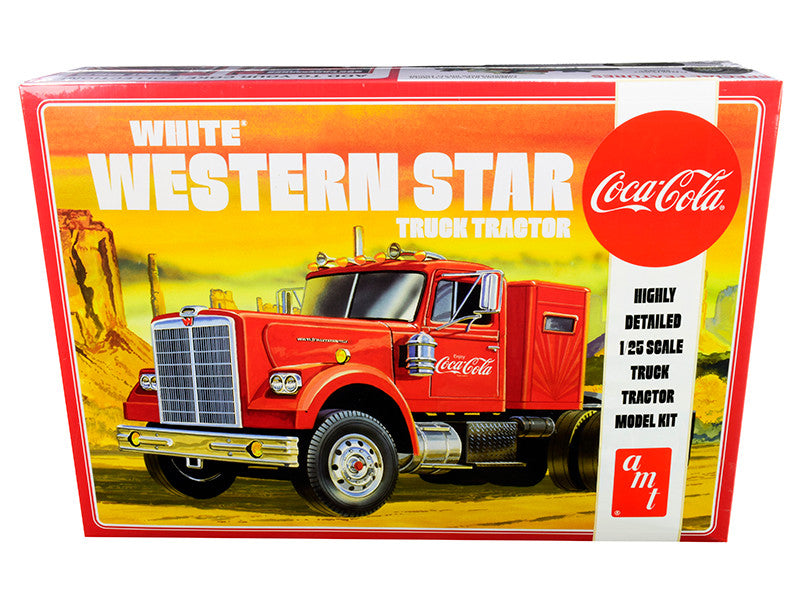 Skill 3 Model Kit White Western Star Semi Truck Tractor "Coca-Cola" 1/25 Scale Model by AMT by AMT