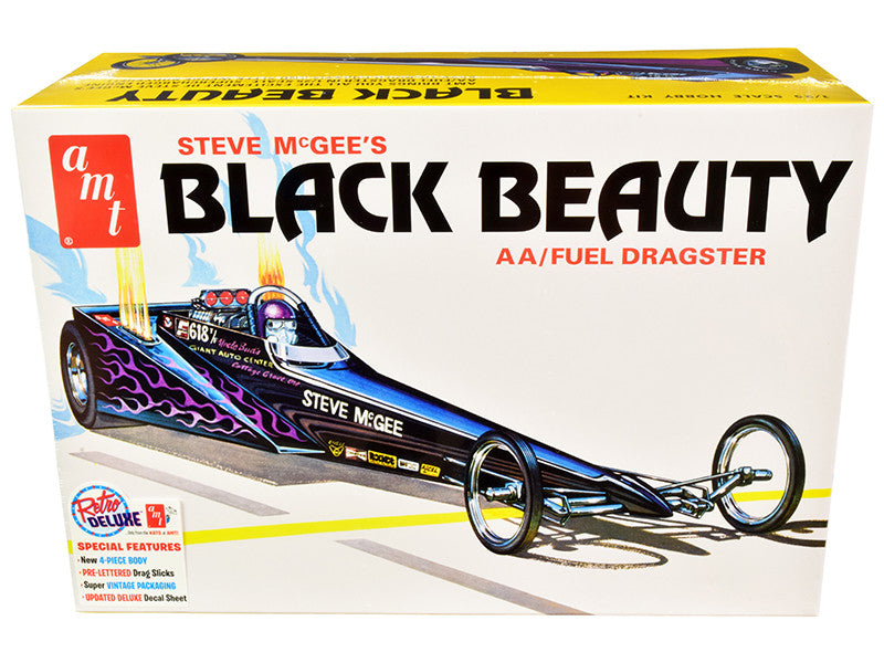 Skill 2 Model Kit Steve McGee's Black Beauty Wedge AA/Fuel Dragster 1/25 Scale Model by AMT by AMT