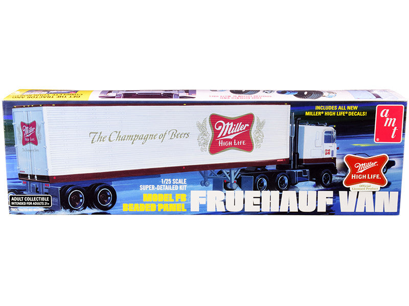 Skill 3 Model Kit Fruehauf FB Beaded Panel Van Trailer "Miller" 1/25 Scale Model by AMT by AMT