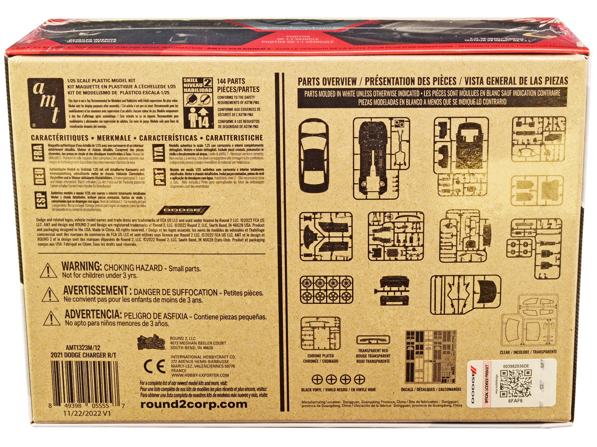 Skill 2 Model Kit 2021 Dodge Charger R/T 1/25 Scale Model by AMT by AMT
