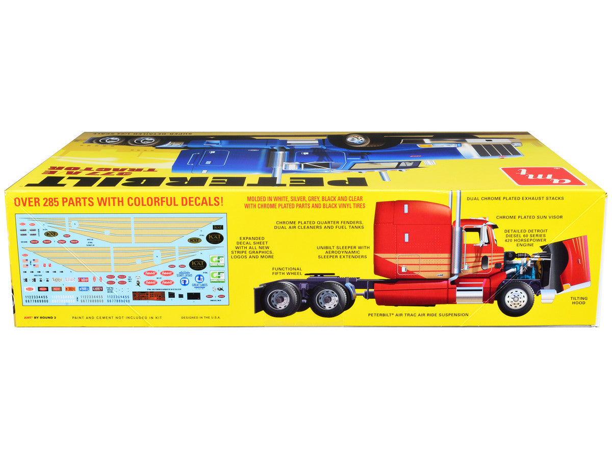Skill 3 Model Kit Peterbilt 377 A/E Truck Tractor 1/24 Scale Model by AMT by AMT
