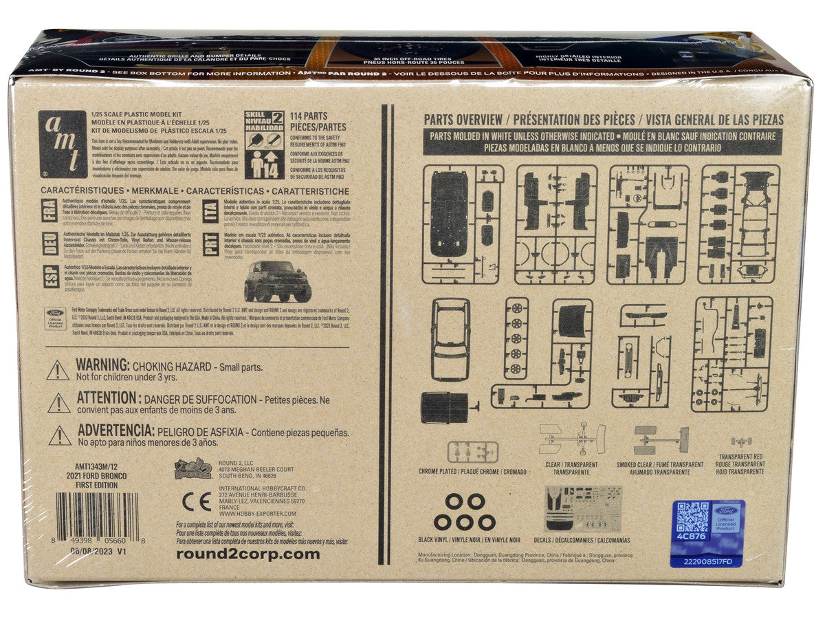 Skill 2 Model Kit 2021 Ford Bronco First Edition 1/25 Scale Model by AMT by AMT
