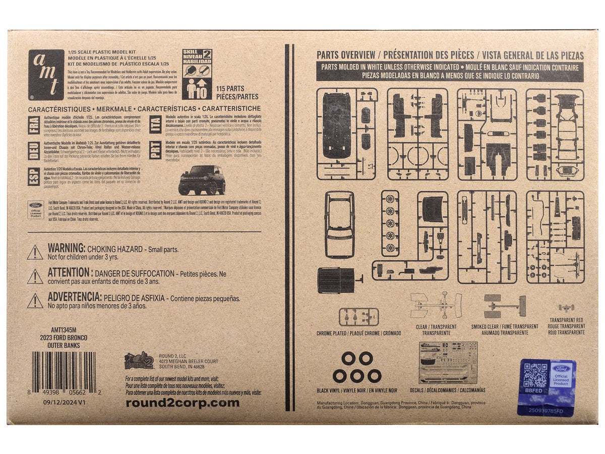 Skill 2 Model Kit 2023 Ford Bronco Outer Banks 1/25 Scale Model by AMT by AMT