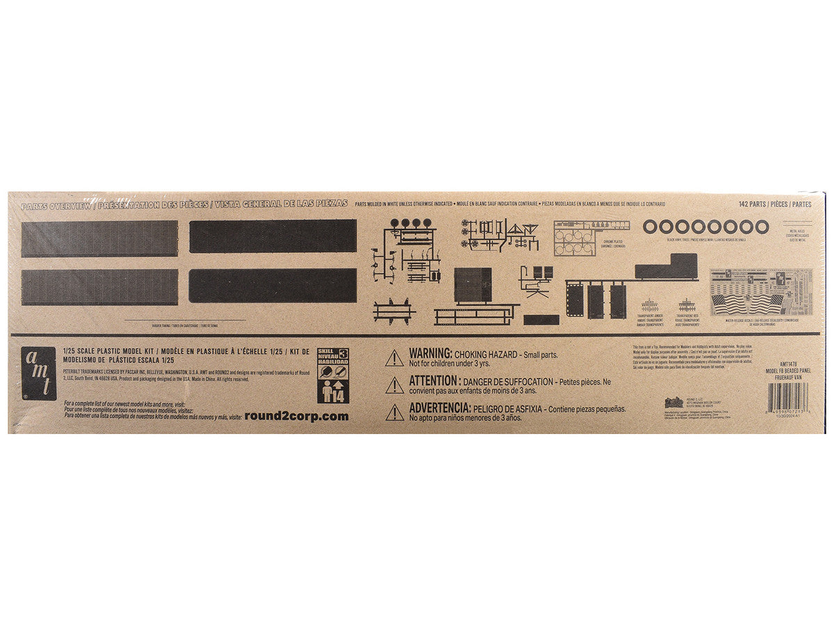 Skill 3 Model Kit Fruehauf FB Beaded Panel Van Trailer 1/25 Scale Model by AMT by AMT