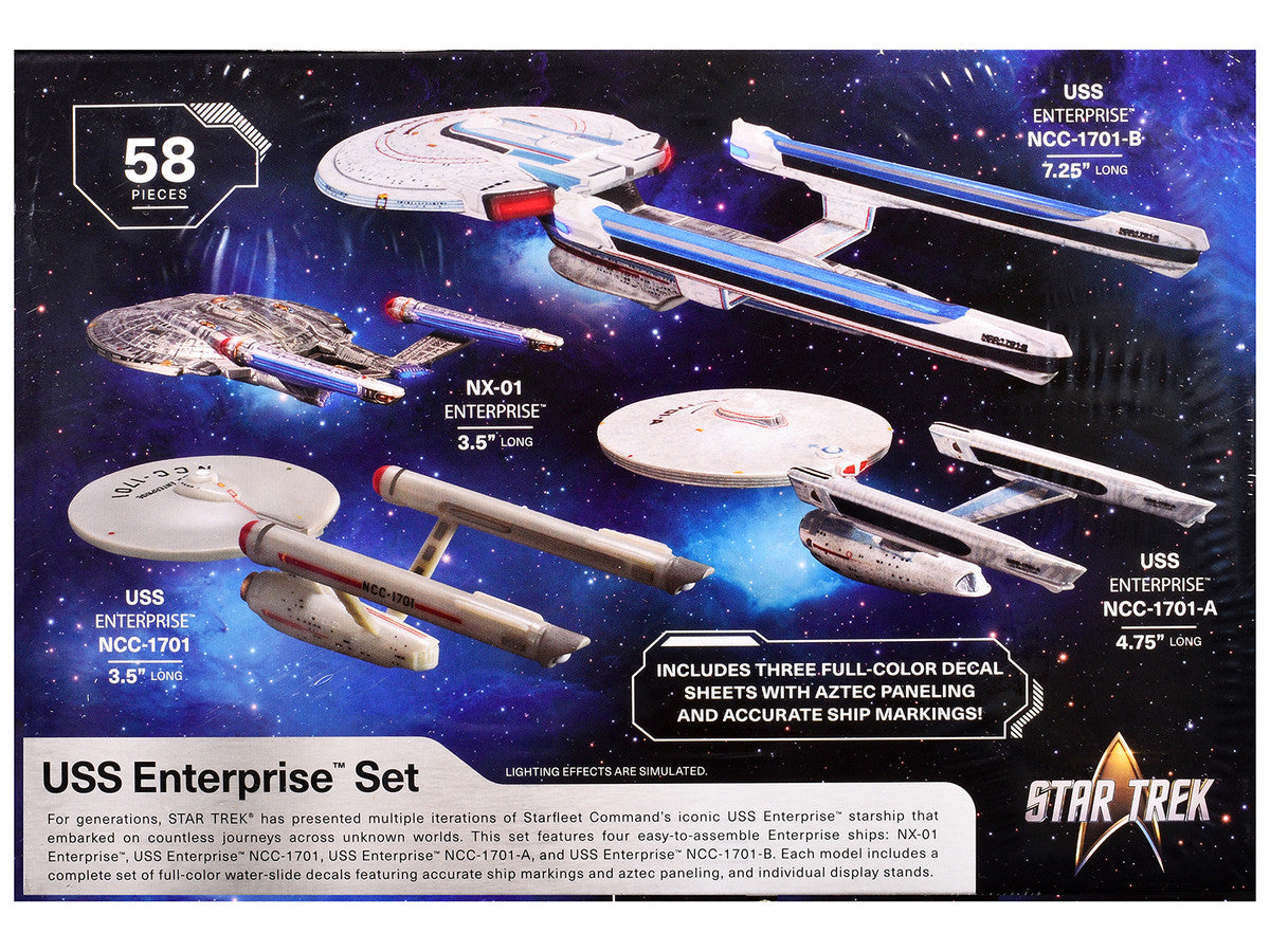 Skill 2 Model Kit U.S.S. Enterprise Four Ship Set "Star Trek" 1/2500 Scale Model by AMT by AMT
