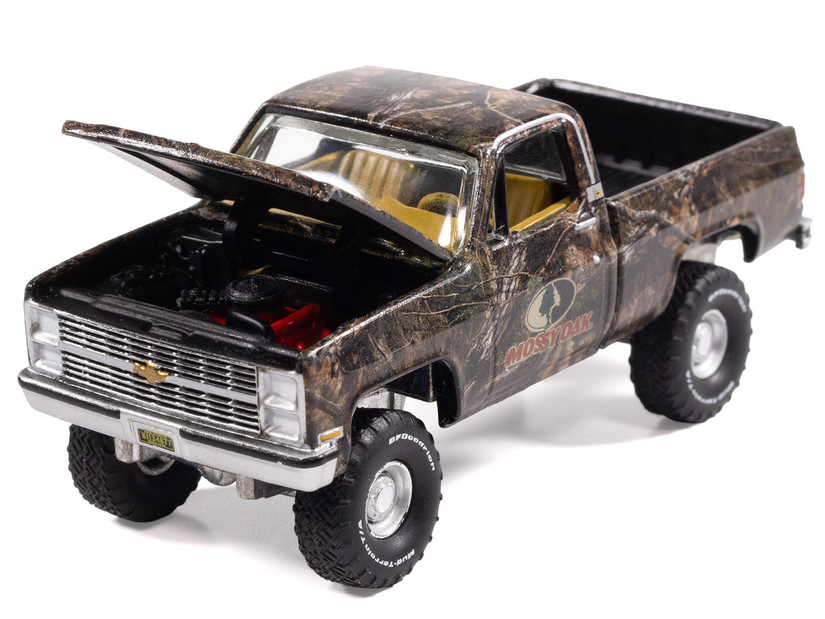 1983 Chevrolet Silverado Pickup Truck "Mossy Oak" Camouflage Livery "Big Country Collectibles" 2025 Series 1/64 Diecast Model Car by Auto World by Autoworld