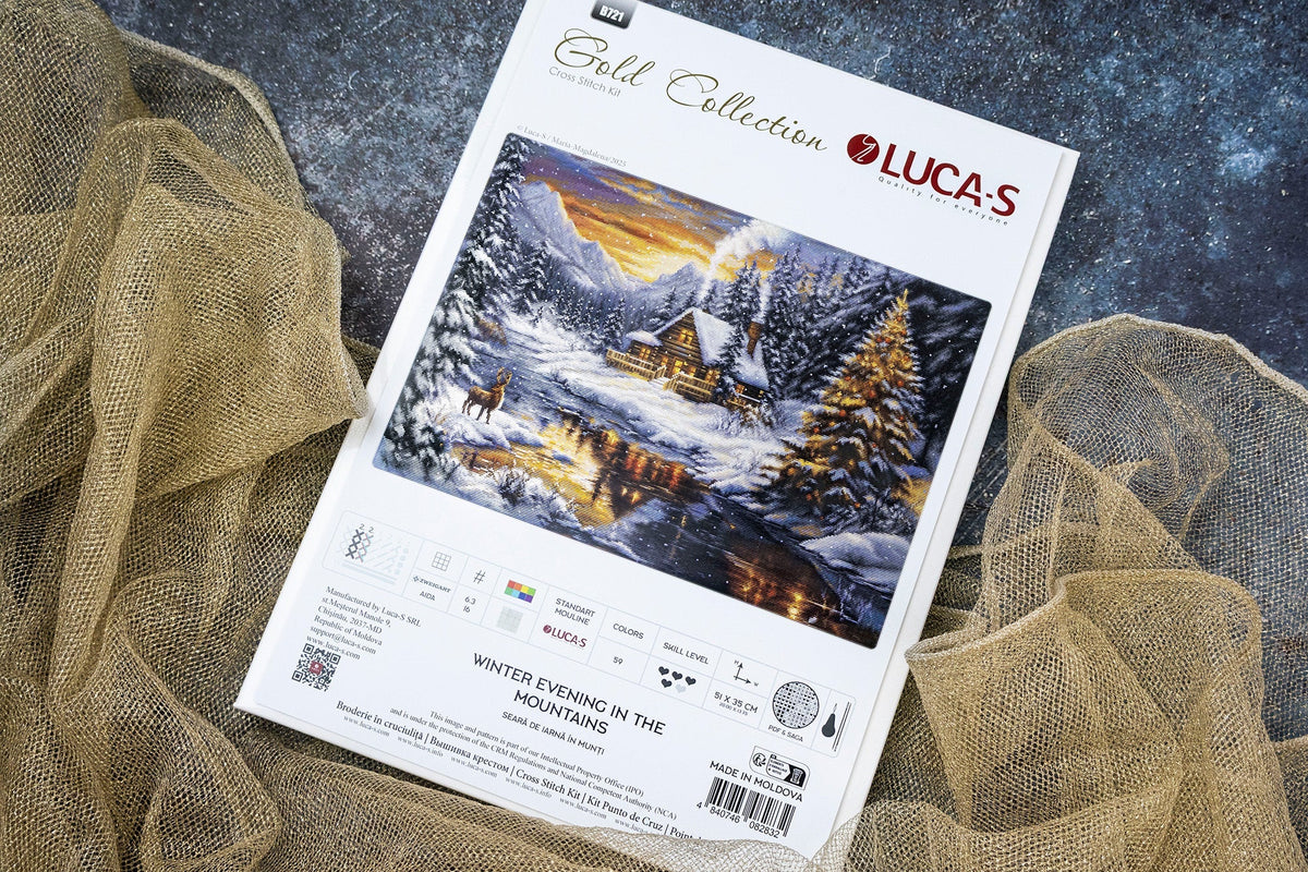 Winter Evening in the Mountains Counted Cross-Stitch Kit by Luca-S B721L by Luca-S
