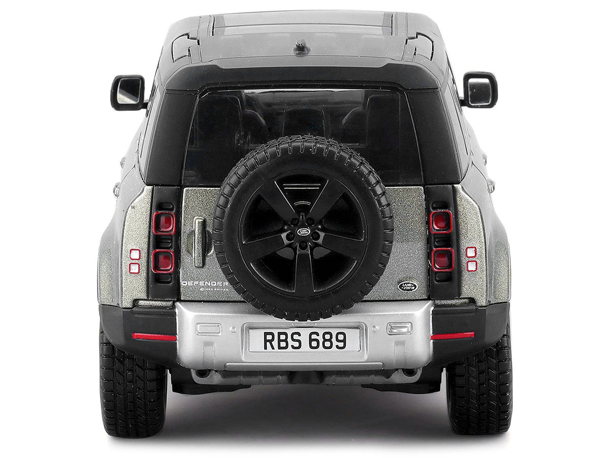 2022 Land Rover Defender 110 Green Metallic with Black Top and Sunroof 1/24 Diecast Model Car by Bburago by Bburago