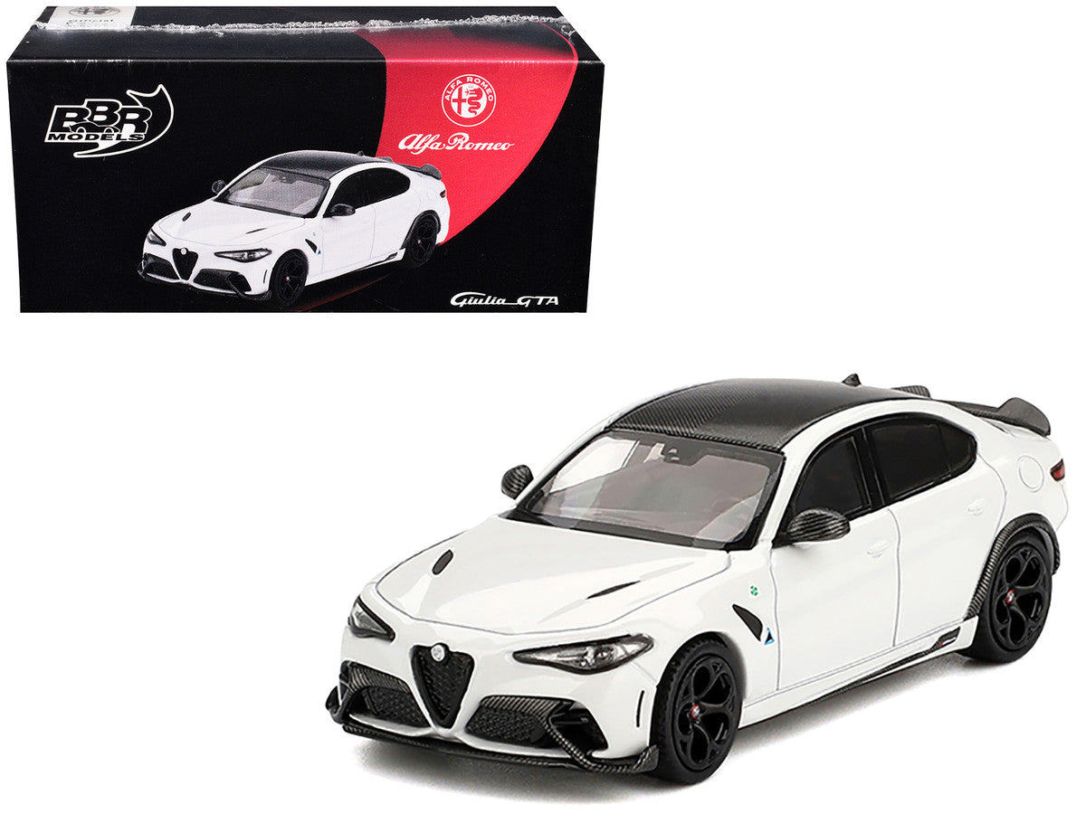 Alfa Romeo Giulia GTA White with Carbon Top 1/64 Diecast Model Car by BBR by BBR