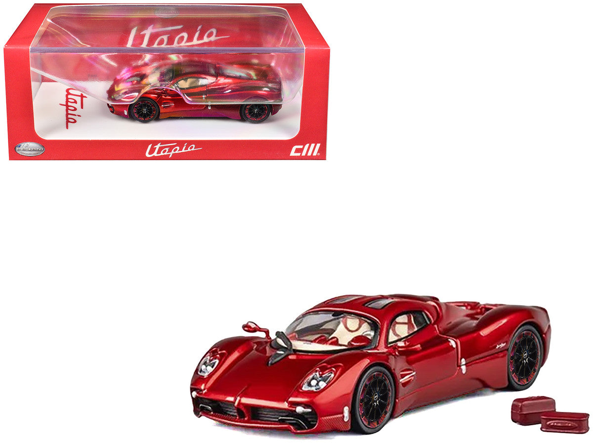Pagani Utopia Red Metallic with Red Carbon Top 1/64 Diecast Model Car by CM Model by CM Models