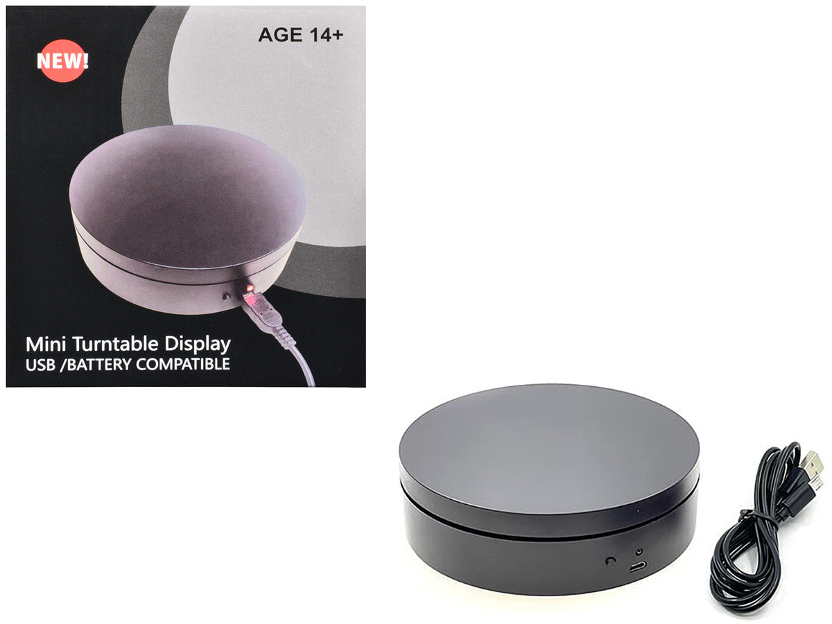 Mini Turntable Rotating Display Stand 4.75" with Black Base for 1/64 Scale Model Cars by Other