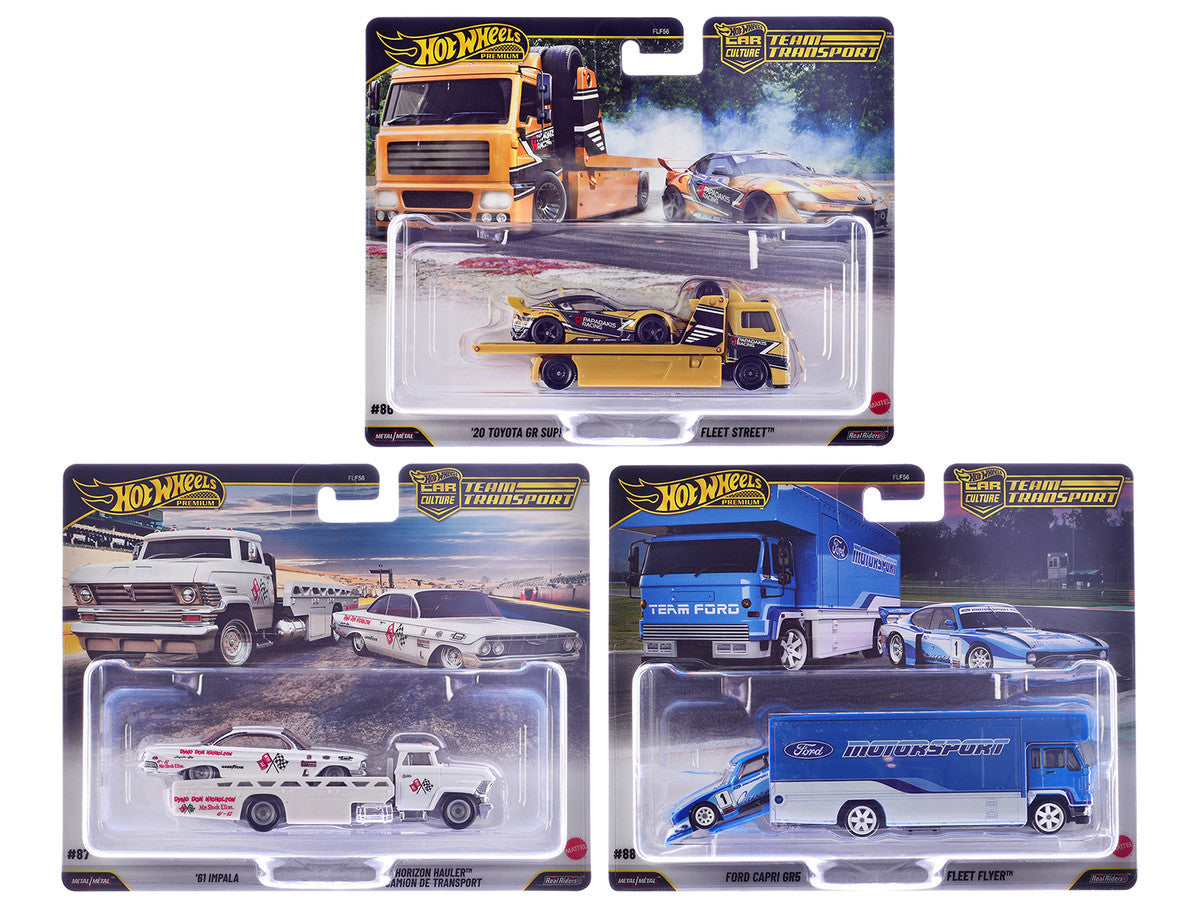 "Team Transport" 3 piece Set J 2025 "Car Culture" Series Diecast Model Cars by Hot Wheels by Hotwheels