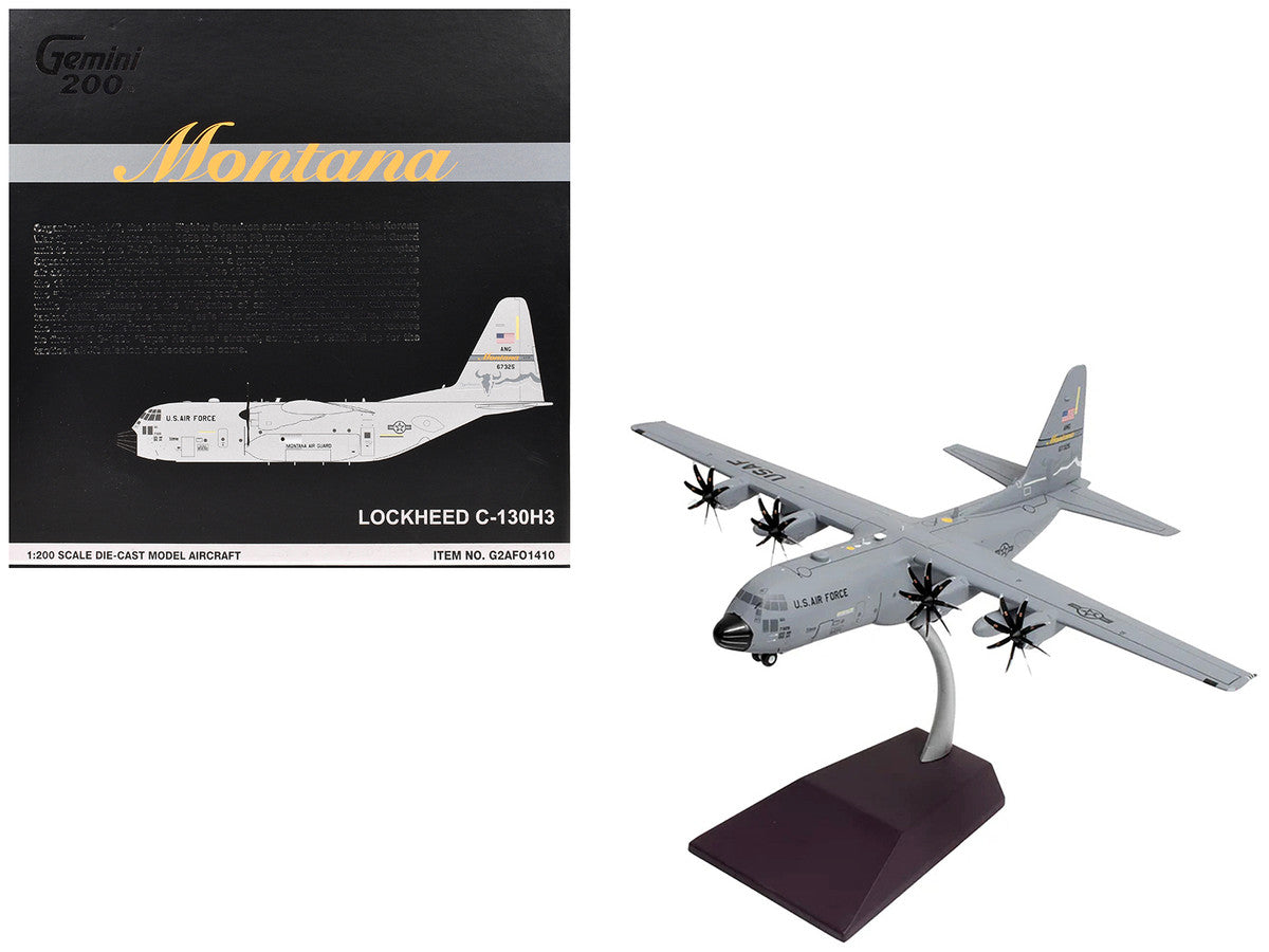 Lockheed C-130H3 Hercules Transport Aircraft "Montana Air National Guard Great Falls ANGB" United States Air Force "Gemini 200" Series 1/200 Diecast Model Airplane by GeminiJets by GeminiJets