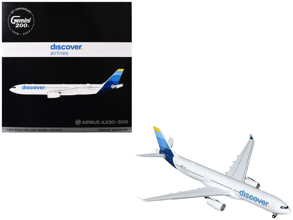 Airbus A330-300 Commercial Aircraft "Discover Airlines" (D-AIKK) White with Blue Tail "Gemini 200" Series 1/200 Diecast Model Airplane by GeminiJets by GeminiJets