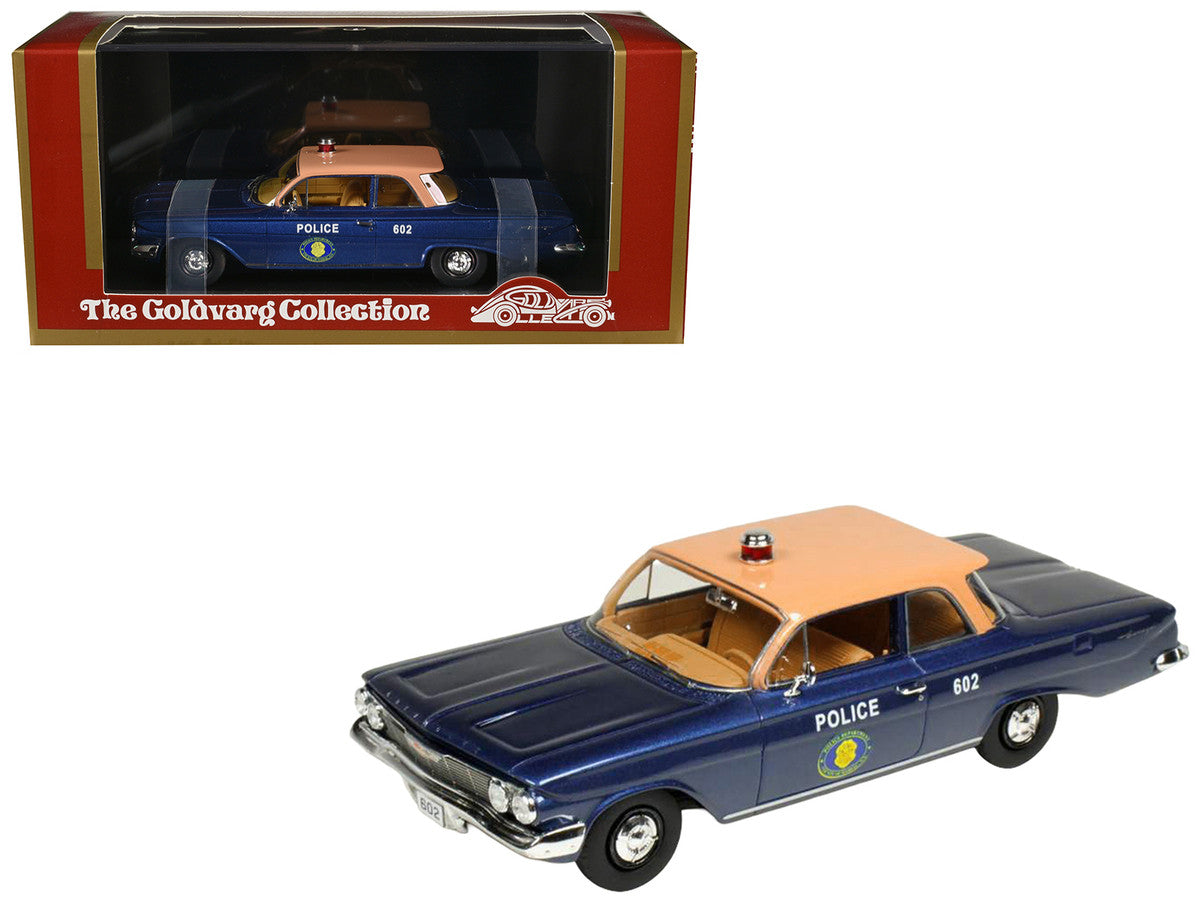 1961 Chevrolet Biscayne "Nassau County Police Department" Blue Metallic with Beige Top Limited Edition to 150 pieces Worldwide 1/43 Model Car by Goldvarg Collection by Goldvarg Collection