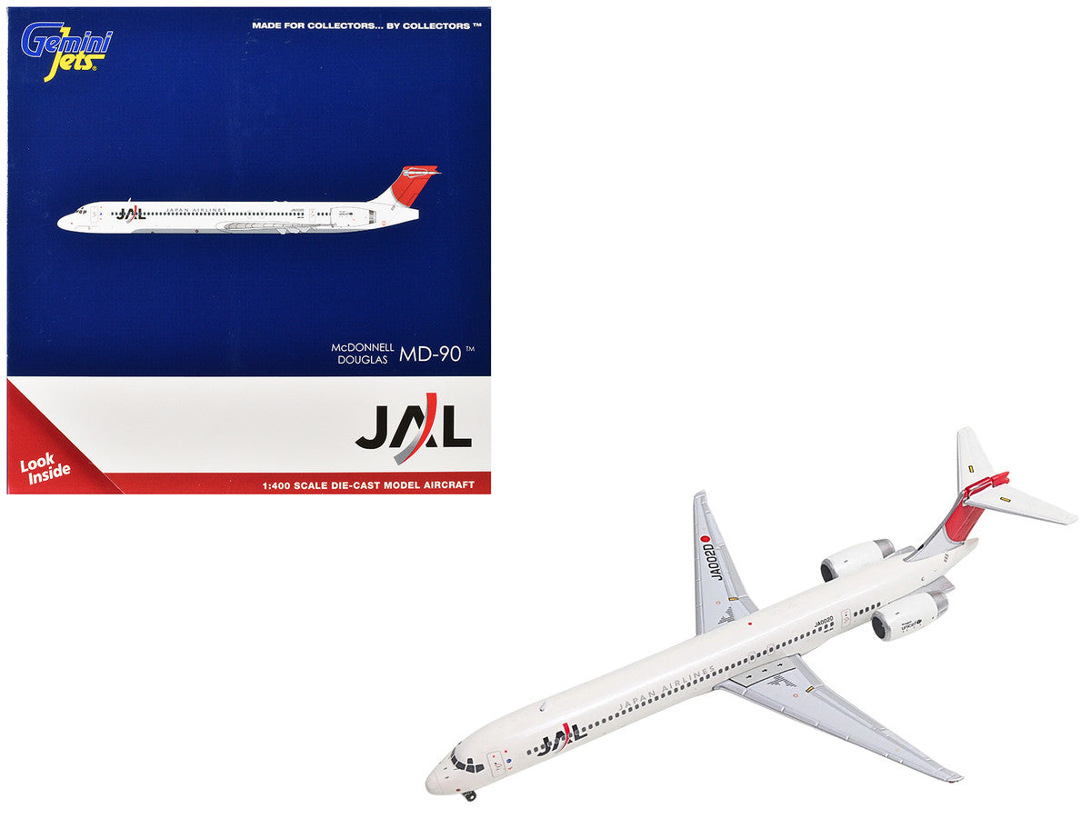 McDonnell Douglas MD-90 Commercial Aircraft "Japan Airines" (JA002D) White with Red Tail 1/400 Diecast Model Airplane by GeminiJets by GeminiJets