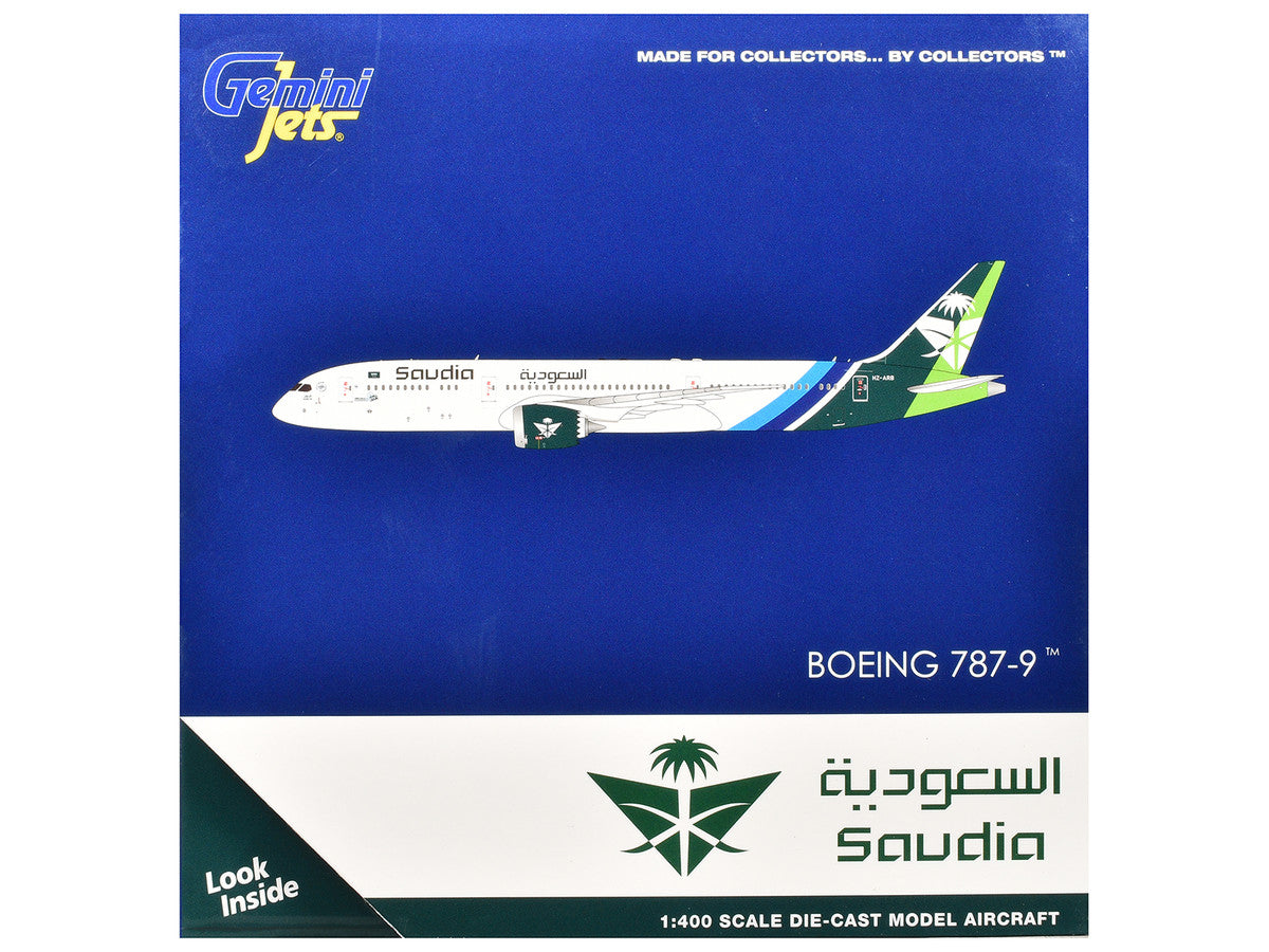 Boeing 787-9 Commercial Aircraft "Saudia Airline" (HZ-ARB) White with Tail Graphics 1/400 Diecast Model Airplane by GeminiJets by GeminiJets