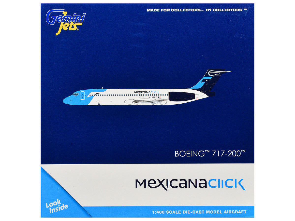 Boeing 717-200 Commercial Aircraft "Mexicana Click" (N907ME) White with Light Blue Nose and Dark Blue Tail 1/400 Diecast Model Airplane by GeminiJets by GeminiJets