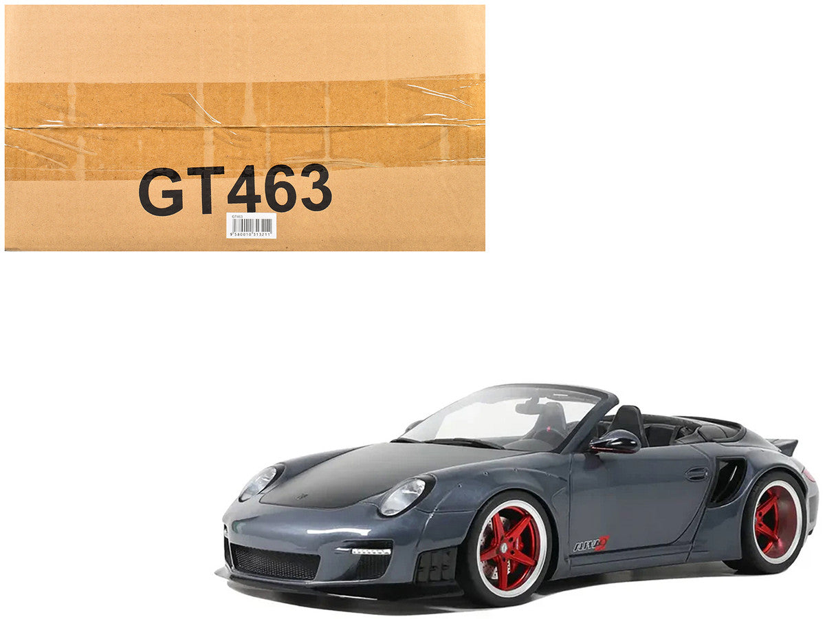 Porsche 911 LB-Works Alpha 9 Gray with Black Hood 1/18 Model Car by GT Spirit by GT Spirit