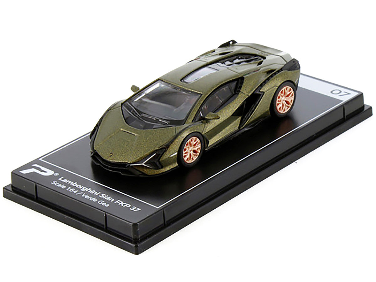 Lamborghini Sian FKP 37 Verde Gea Green Metallic "Hypercar League Collection" 1/64 Diecast Model Car by PosterCars by PosterCars