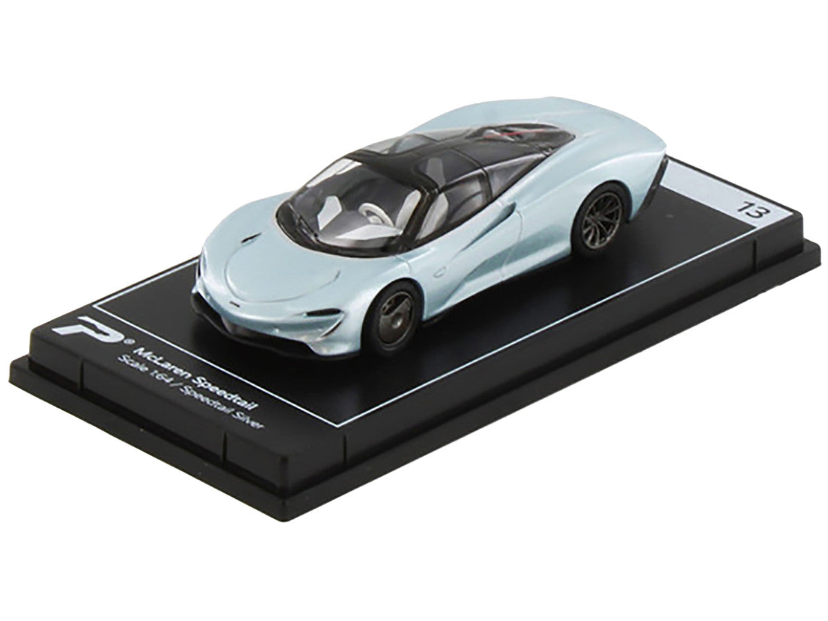 McLaren Speedtail Silver Metallic with Black Top "Hypercar League Collection" 1/64 Diecast Model Car by PosterCars by PosterCars