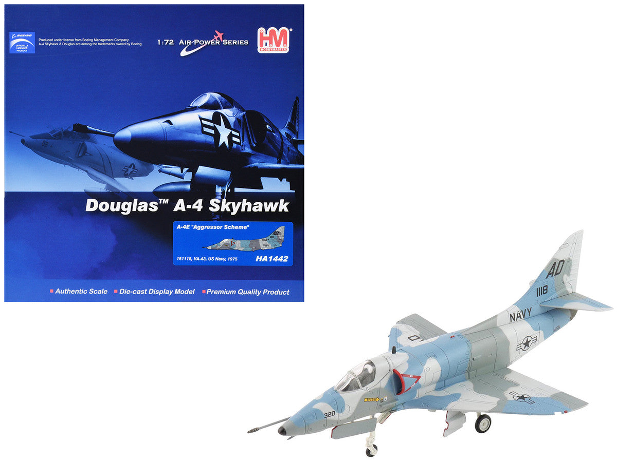 Douglas A-4E Skyhawk Aircraft "151118 Aggressor Scheme VA-43" (1975) United States Navy "Air Power Series" 1/72 Diecast Model by Hobby Master by Hobby Master