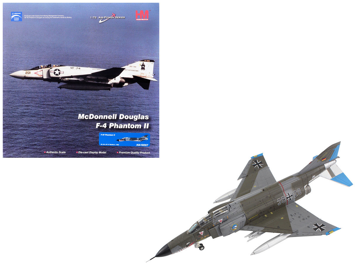 McDonnell Douglas F-4F Phantom II Fighter-Bomber Aircraft "Jagdgeschwader 74 (JG 74) Molders" (1982) German Luftwaffe "Air Power Series" 1/72 Diecast Model by Hobby Master by Hobby Master