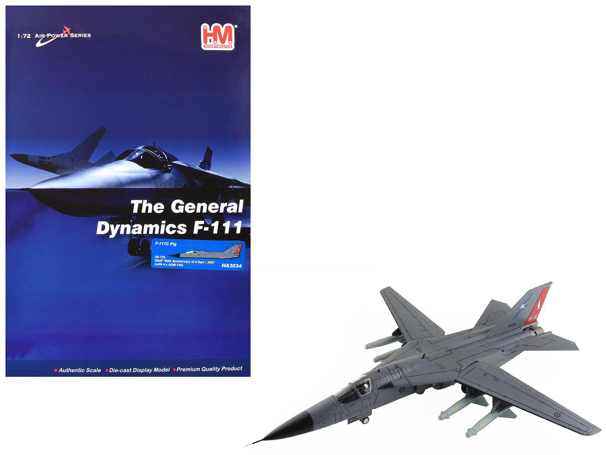 General Dynamics F-111C Pig Aircraft "90th Anniversary of No. 6 Squadron" (2007) Royal Australian Air Force "Air Power Series" 1/72 Diecast Model by Hobby Master by Hobby Master