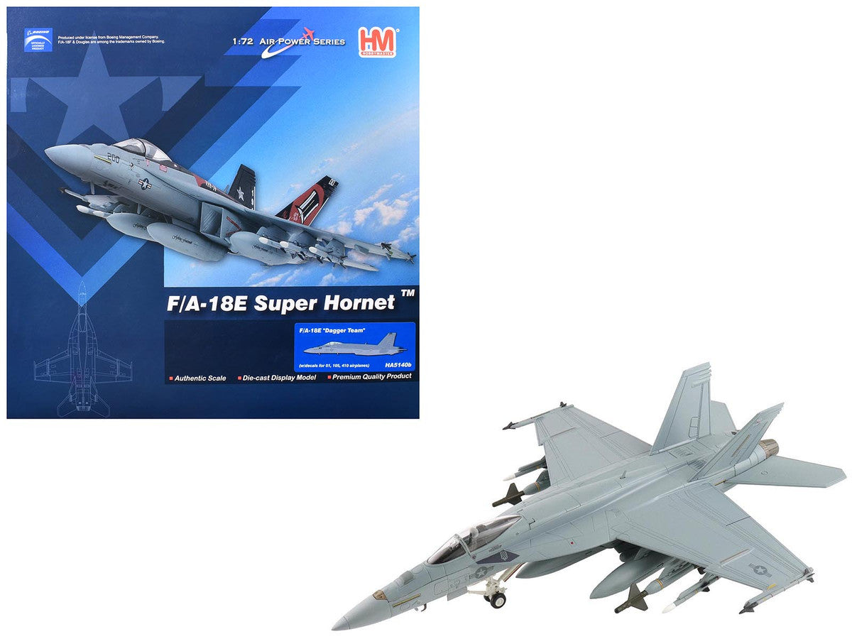 Boeing F/A-18E Super Hornet Fighter Aircraft "Dagger Team (with decals)" United States Navy "Air Power Series" 1/72 Diecast Model by Hobby Master by Hobby Master