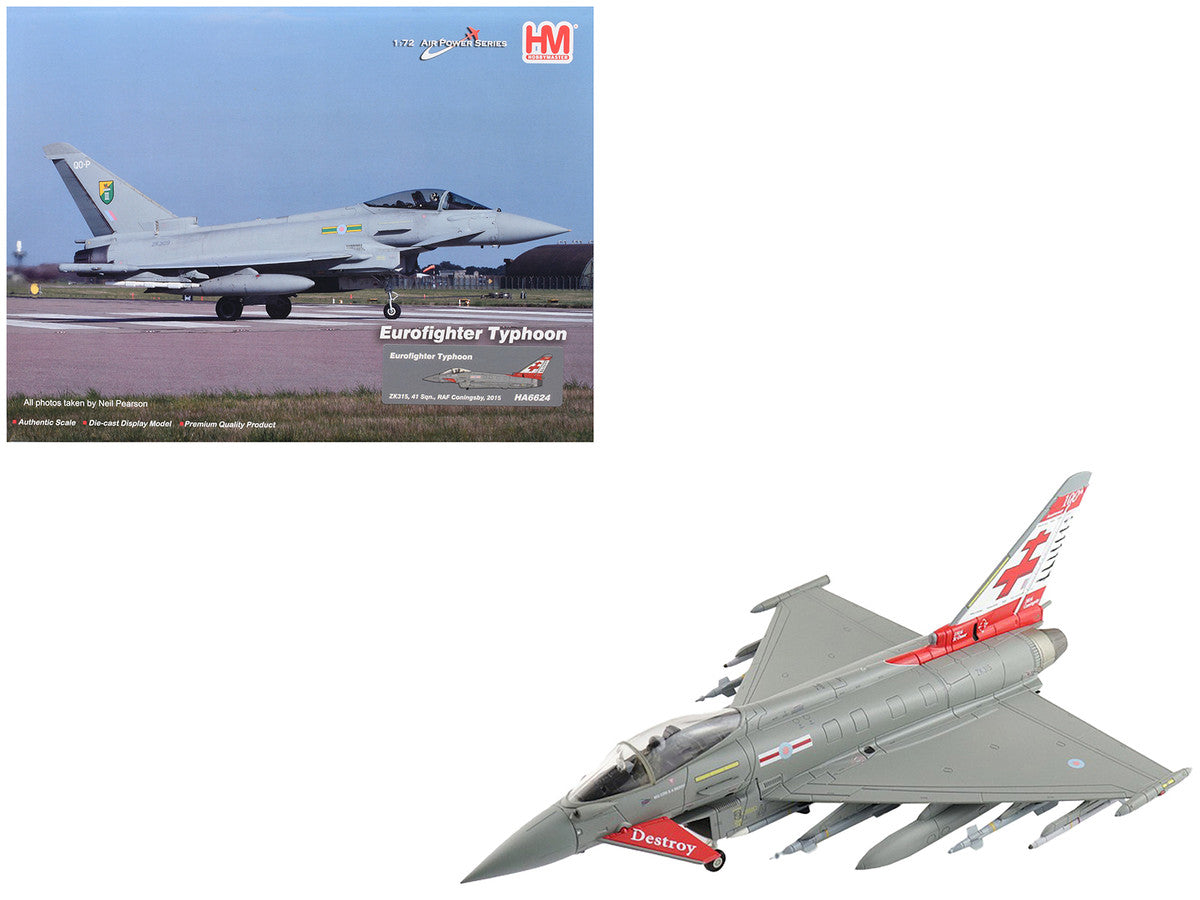 Eurofighter Typhoon Fighter Aircraft "ZK315 41 Squadron RAF Coningsby" (2015) Royal Air Force "Air Power Series" 1/72 Diecast Model by Hobby Master by Hobby Master
