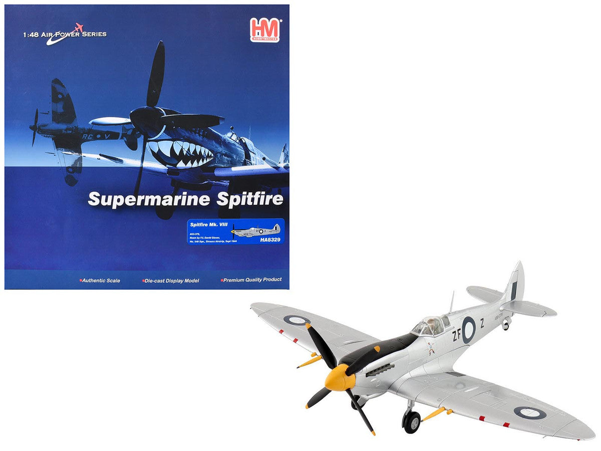Supermarine Spitfire Mk VIII Fighter Aircraft "A53-379 Flight Lieutenant David Glaser No. 549 Squadron Strauss Airstrip" (1944) Royal Australian Air Force "Air Power Series" 1/48 Diecast Model by Hobby Master by Hobby Master