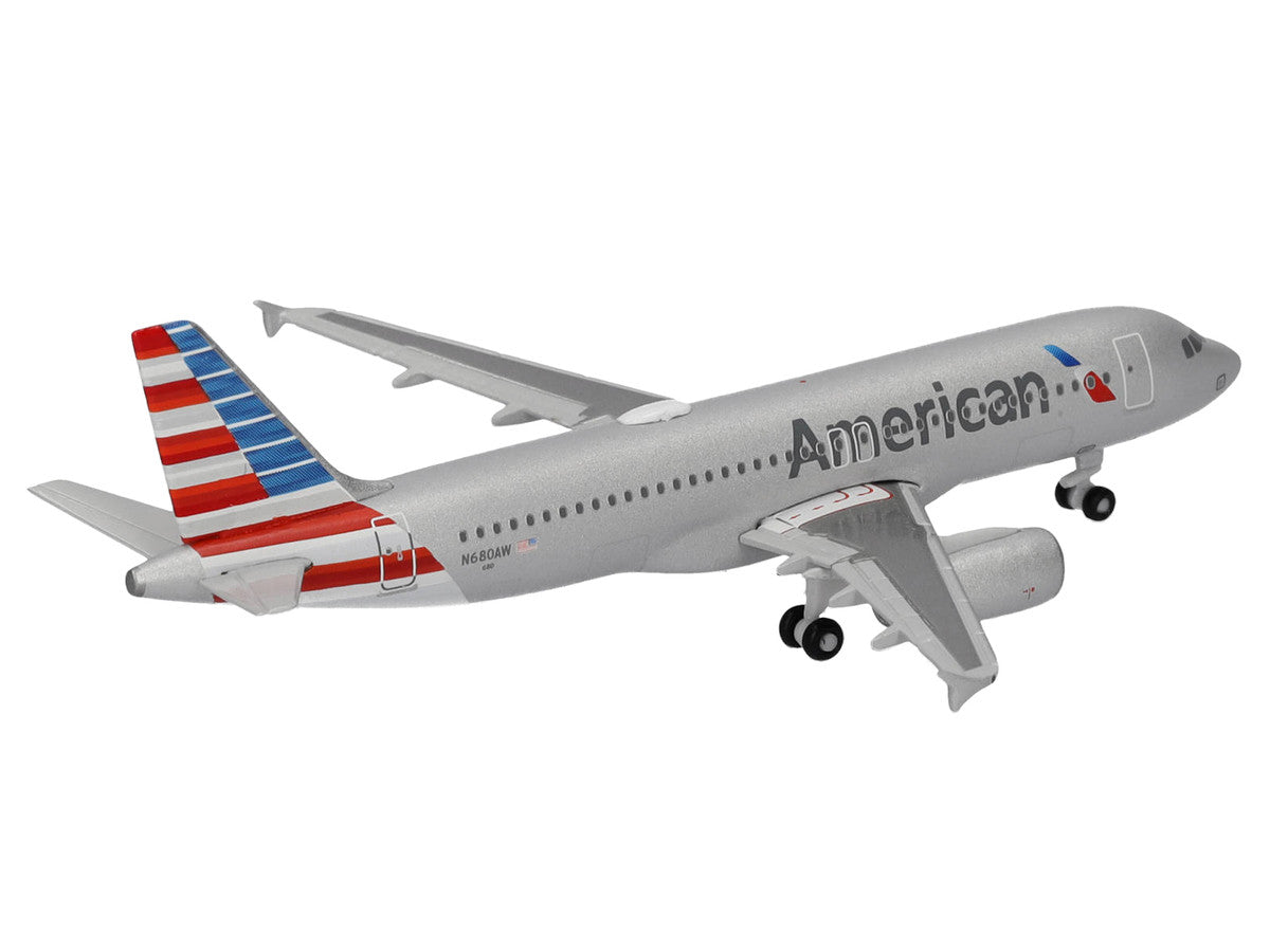 Airbus A320 Commercial Aircraft "American Airlines" (N680AW) Silver with Blue and Red Tail 1/500 Diecast Model Airplane by Herpa by Herpa