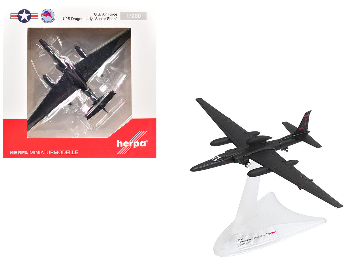 Lockheed U-2S Dragon Lady Aircraft "Senior Span 99th Reconnaissance Squadron 9th Reconnaissance Wing" (80-1084) United States Air Force 1/200 Diecast Model by Herpa by Herpa