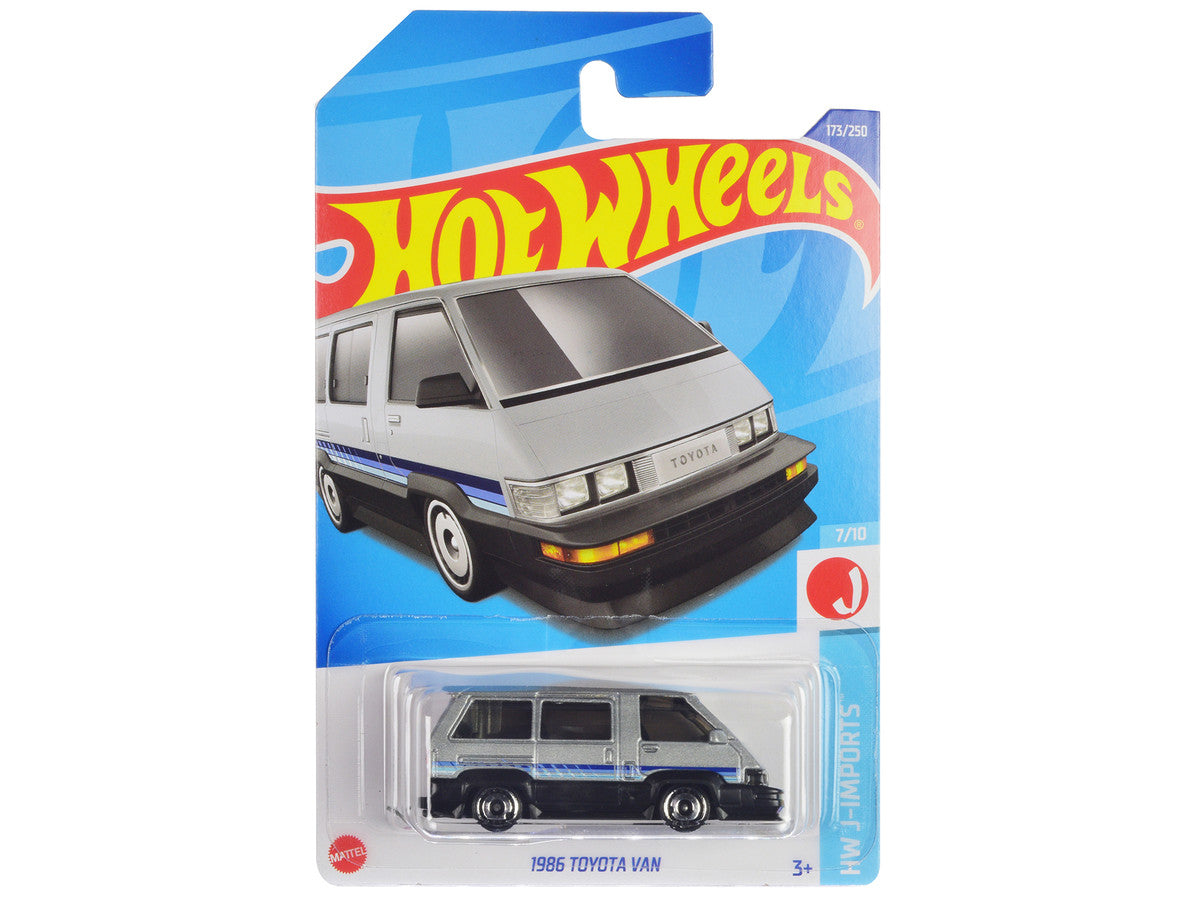 1986 Toyota Van Silver Metallic and Black with Stripes "HW J-Imports" Series Diecast Model Car by Hot Wheels by Hotwheels