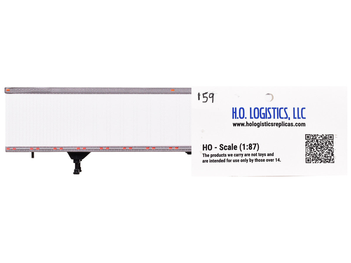 Box Dry Goods Trailer White 1/87 (HO) Scale Plastic Model by HO Logistics by HO Logistics Replicas