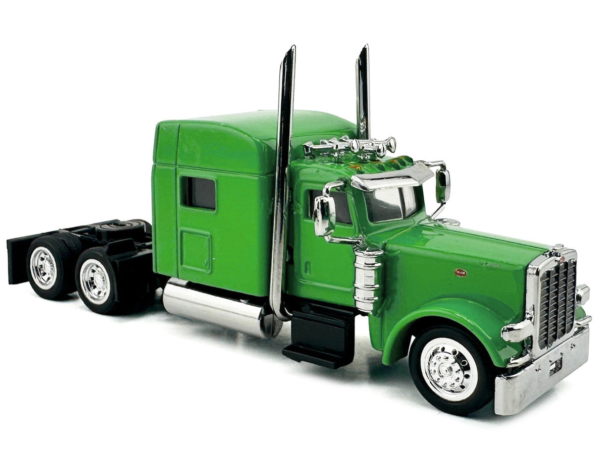 Peterbilt 389 Truck Tractor with Sleeper Cab Lime Green 1/87 (HO) Scale Plastic Model Car by HO Logistics by HO Logistics Replicas
