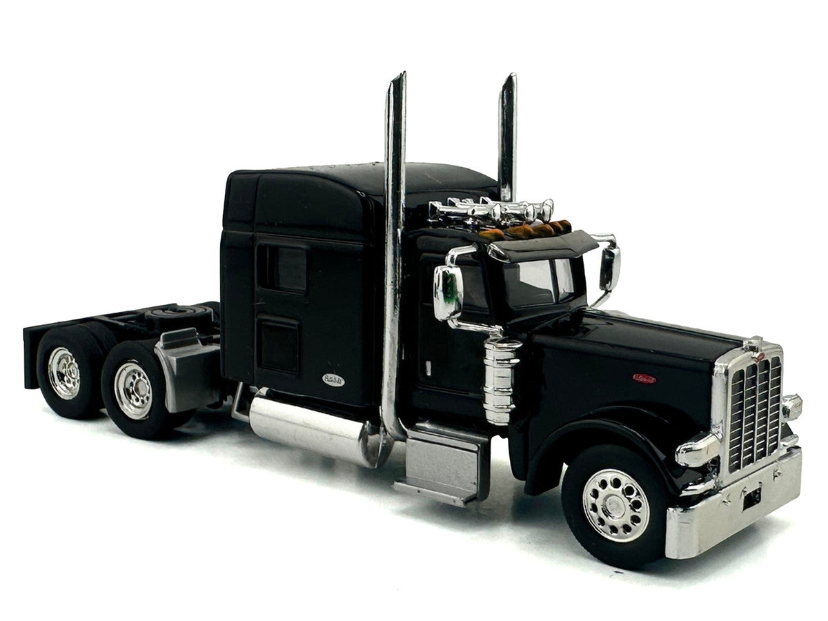 Peterbilt 389 Truck Tractor with Sleeper Cab Black 1/87 (HO) Scale Plastic Model Car by HO Logistics by HO Logistics Replicas